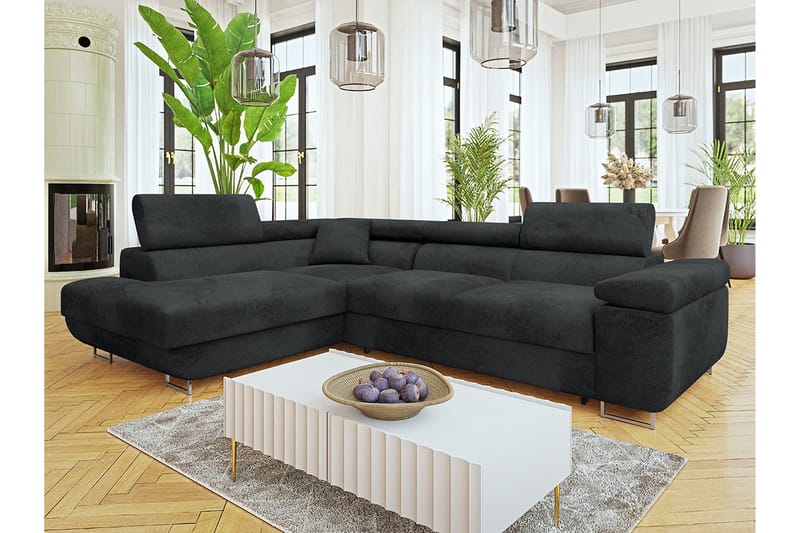 Gabina Sofa med Chaiselong 3-personers - Mørk grå - Møbler - Sofaer - Sofa med chaiselong