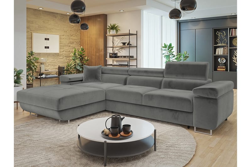 Gabina Sofa med Divan 3-personers - Grå - Møbler - Sofaer - Sofa med chaiselong