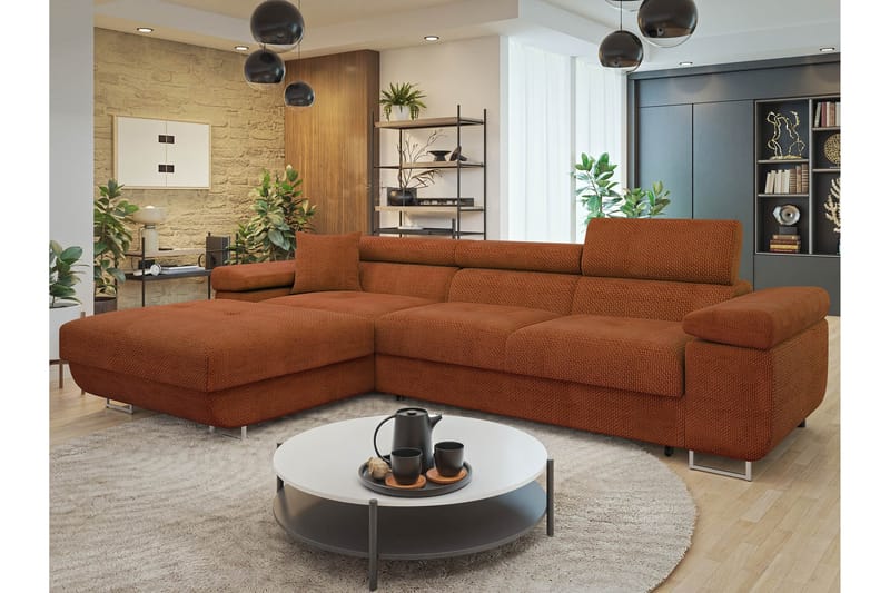 Gabina Sofa med Divan 3-personers - Orange - Møbler - Sofaer - Sofa med chaiselong