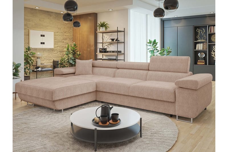 Gabina Sofa med Divan 3-personers - Rosa - Møbler - Sofaer - Sofa med chaiselong