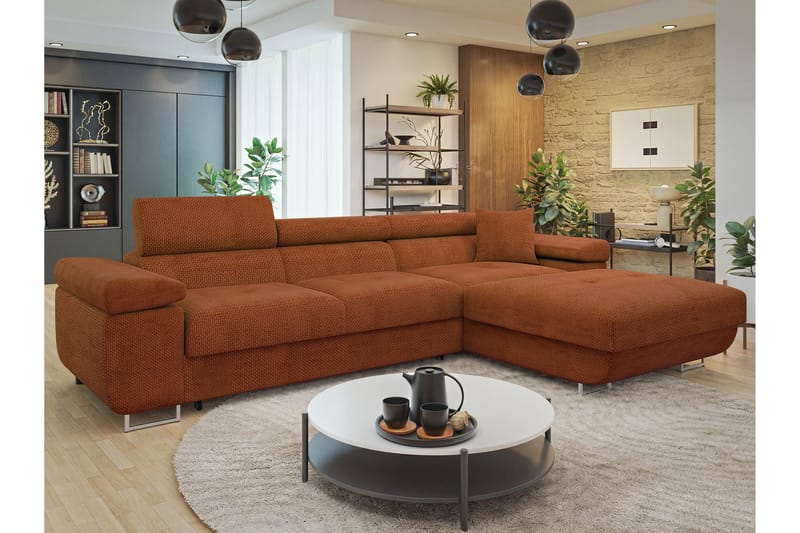 Gabina Sofa med Divan 3-personers - Orange - Møbler - Sofaer - Sofa med chaiselong