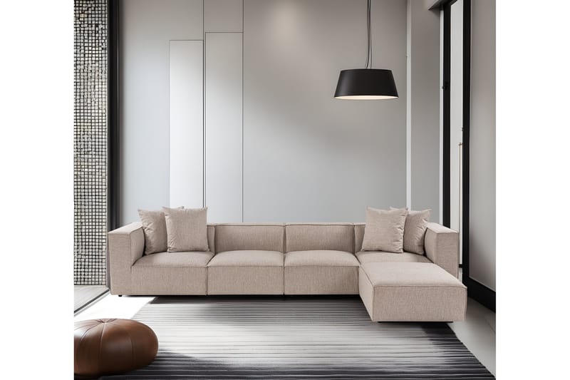 Gregor Sofa med Chaiselong 4-personers - Sand beige - Møbler - Sofaer - Sofa med chaiselong