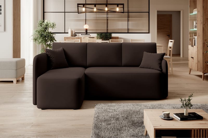 Hadson 3-personers Sofa med Chaiselong - Brun - Møbler - Sofaer - Sofa med chaiselong