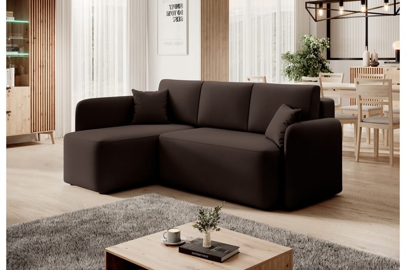 Hadson 3-personers Sofa med Chaiselong - Brun - Møbler - Sofaer - Sofa med chaiselong