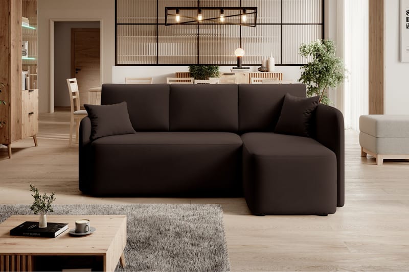 Hadson 3-personers Sofa med Divan - Brun - Møbler - Sofaer - Sofa med chaiselong