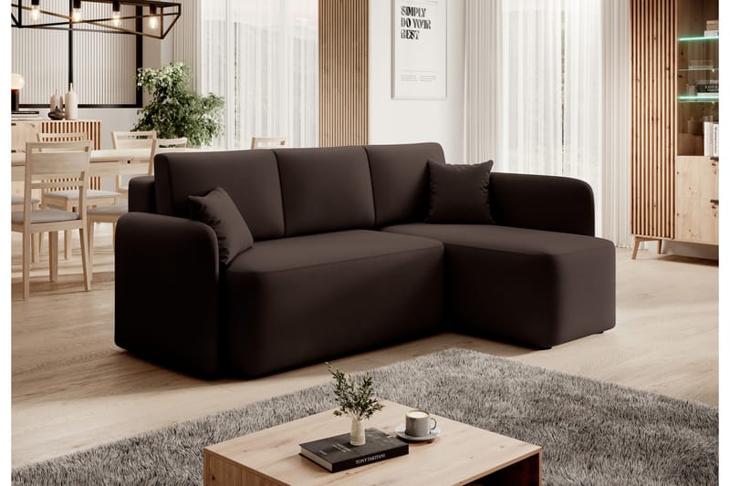 Hadson 3-personers Sofa med Divan - Brun - Møbler - Sofaer - Sofa med chaiselong