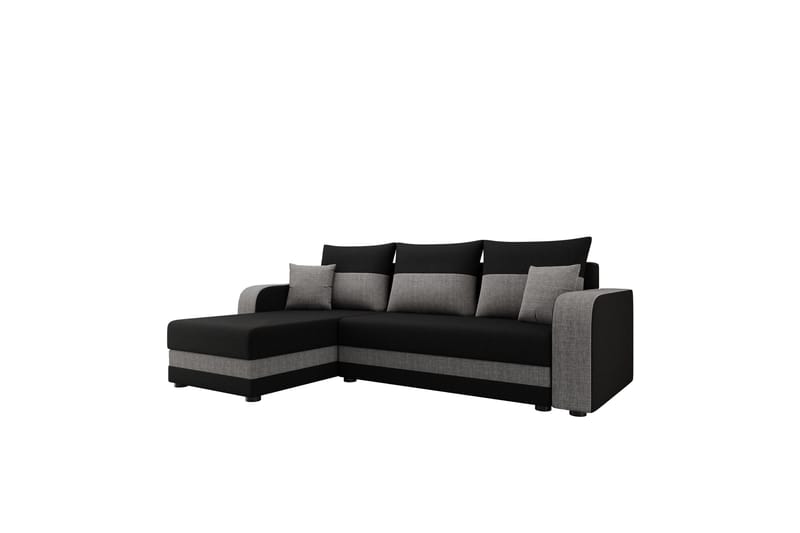 Hewlet Sofa med Divan 3-personers - Sort/Grå - Møbler - Sofaer - Sofa med chaiselong