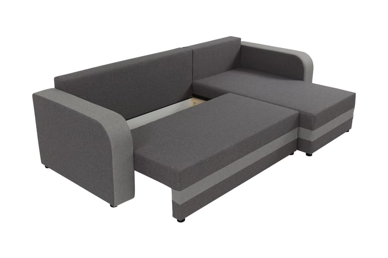 Hewlet Sofa med Divan 3-personers - Sort/Rød - Møbler - Sofaer - Sofa med chaiselong