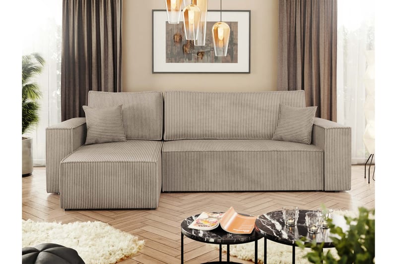 Hobson Sofa med Divan 3-personers - Beige - Møbler - Sofaer - Sofa med chaiselong