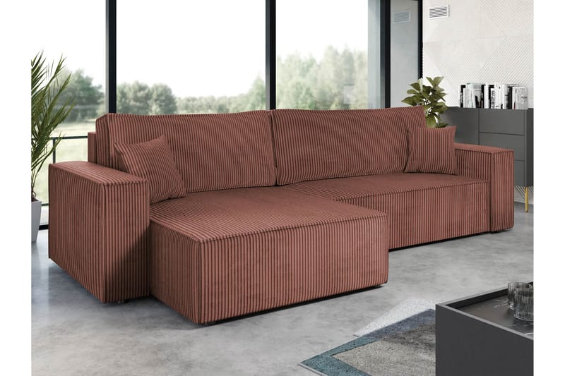 Hobson Sofa med Divan 3-personers - Rosa - Møbler - Sofaer - Sofa med chaiselong