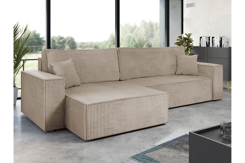 Hobson Sofa med Divan 3-personers - Beige - Møbler - Sofaer - Sofa med chaiselong