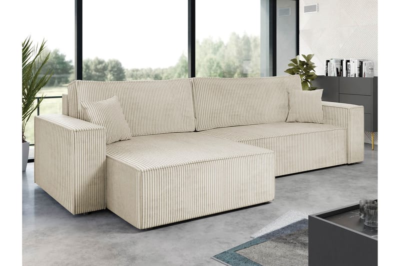 Hobson Sofa med Divan 3-personers - Beige - Møbler - Sofaer - Sofa med chaiselong