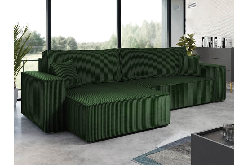 Hobson Sofa med Divan 3-personers - Grøn - Møbler - Sofaer - Sofa med chaiselong