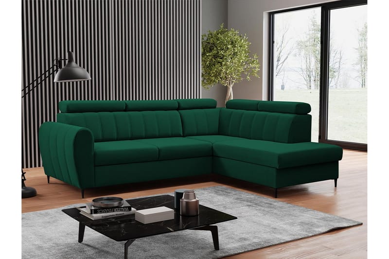 Hoffman Sofa med Chaiselong 3-personers - Grøn - Møbler - Sofaer - Sofa med chaiselong