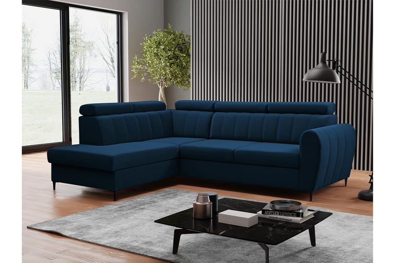 Hoffman Sofa med Chaiselong 3-personers - Blå - Møbler - Sofaer - Sofa med chaiselong