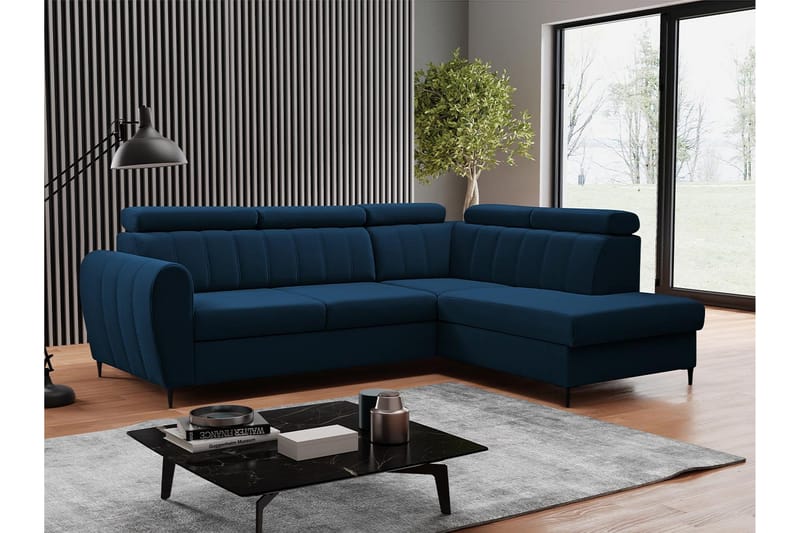 Hoffman Sofa med Chaiselong 3-personers - Blå - Møbler - Sofaer - Sofa med chaiselong