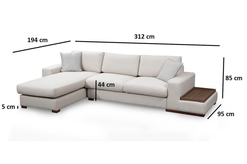 Huelva Chaiselongsofa - Beige - Møbler - Sofaer - Sofa med chaiselong