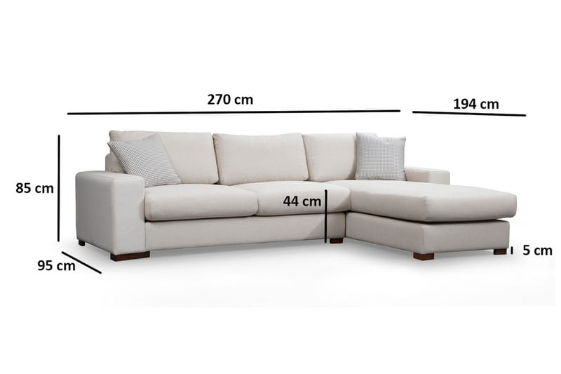 Huelva Chaiselongsofa - Beige - Møbler - Sofaer - Sofa med chaiselong