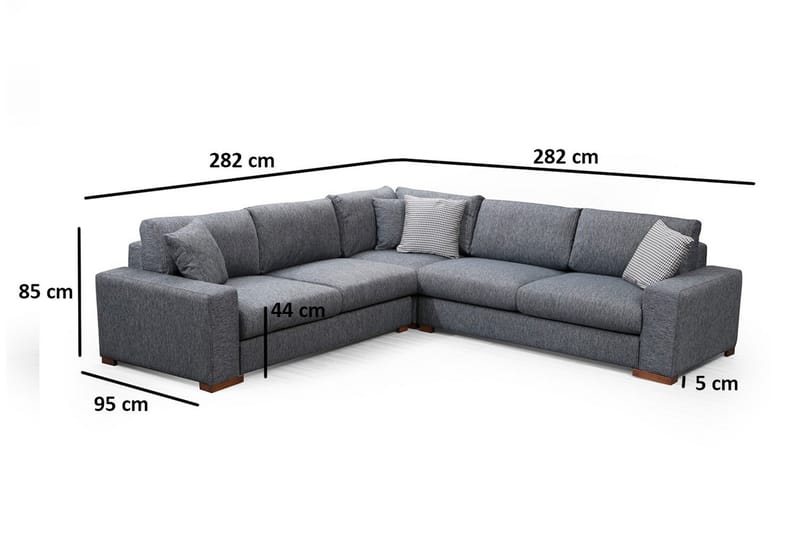 Huelva Chaiselongsofa - Grå - Møbler - Sofaer - Sofa med chaiselong