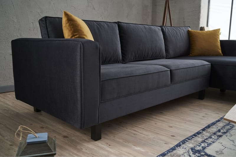 Kaletea Sofa m. Chaiselong 4-Pers. - Mørkegrå - Møbler - Sofaer - Sofa med chaiselong