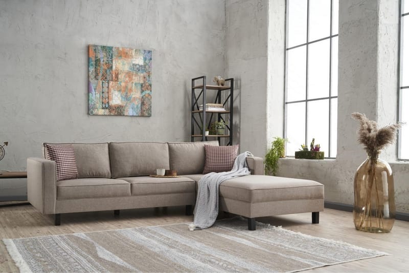 Kaletea Sofa m. Chaiselong 4-Pers. - Cream - Møbler - Sofaer - Sofa med chaiselong