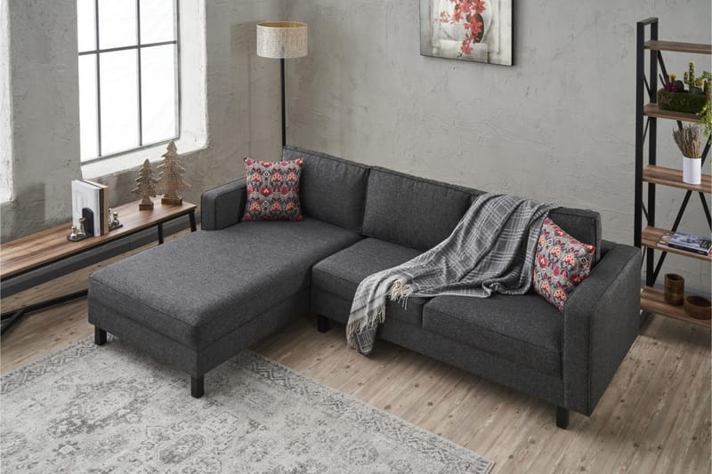 Kaletea Sofa m. Chaiselong 4-Pers. - Antracit - Møbler - Sofaer - Sofa med chaiselong