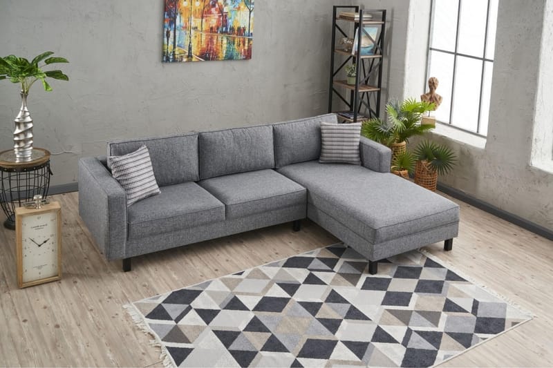 Kaletea Sofa m. Chaiselong 4-Pers. - Grå - Møbler - Sofaer - Sofa med chaiselong