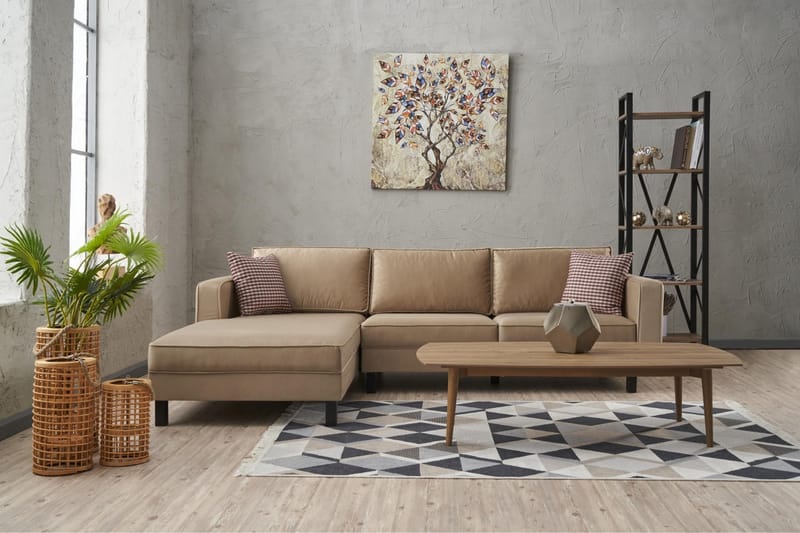 Kaletea Sofa m. Chaiselong 4-Pers. - Beige - Møbler - Sofaer - Sofa med chaiselong