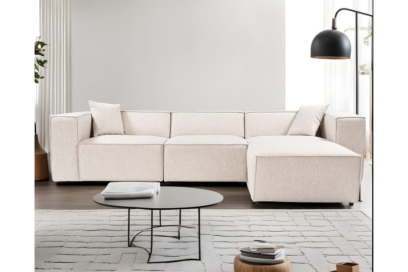 Kaolins Sofa med Chaiselong 3-personers - Lys brun - Møbler - Sofaer - Sofa med chaiselong