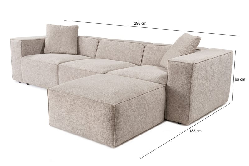 Kaolins Sofa med Chaiselong 3-personers - Mokka - Møbler - Sofaer - Sofa med chaiselong