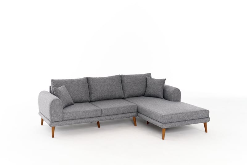 Khambalia 4-personers Sofa med Chaiselong - Grå - Møbler - Sofaer - Sofa med chaiselong