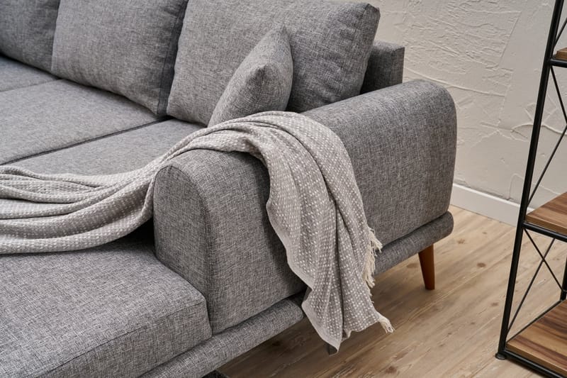 Khambalia 4-personers Sofa med Chaiselong - Grå - Møbler - Sofaer - Sofa med chaiselong