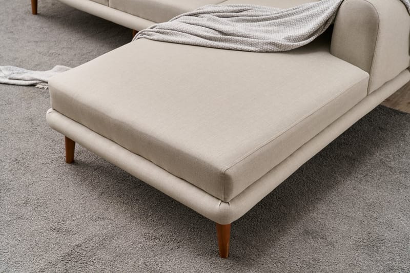 Khambalia 4-personers Sofa med Chaiselong - Creme - Møbler - Sofaer - Sofa med chaiselong