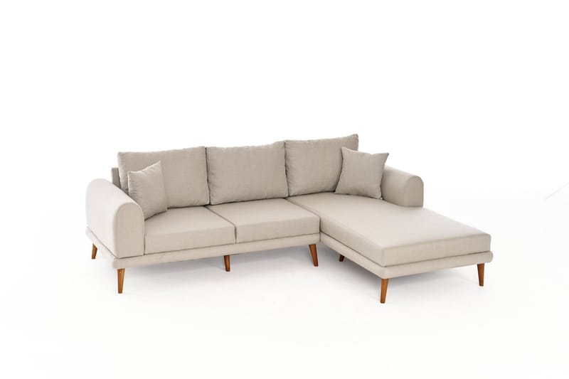 Khambalia 4-personers Sofa med Chaiselong - Creme - Møbler - Sofaer - Sofa med chaiselong