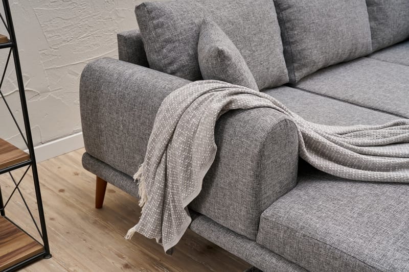 Khambalia 4-personers Sofa med Chaiselong - Grå - Møbler - Sofaer - Sofa med chaiselong