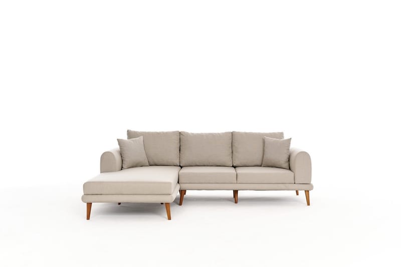 Khambalia 4-personers Sofa med Chaiselong - Creme - Møbler - Sofaer - Sofa med chaiselong