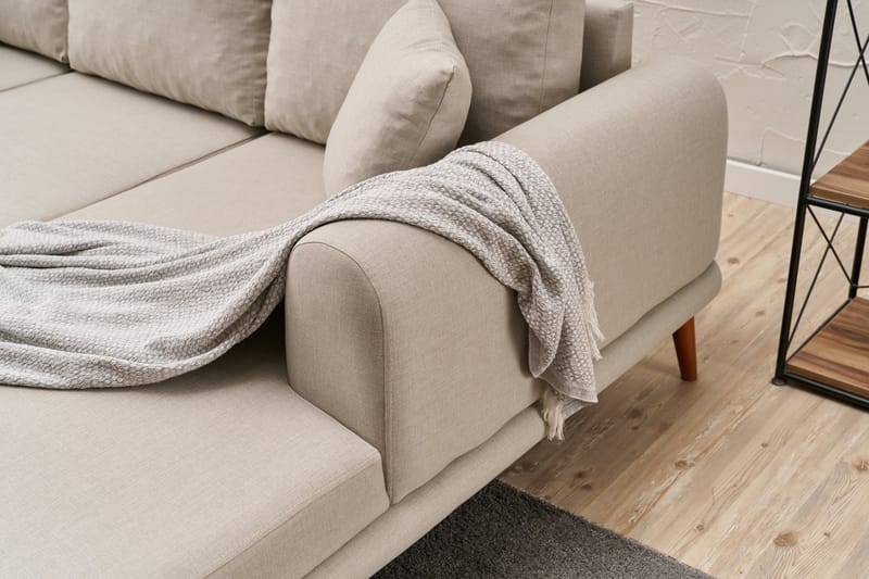 Khambalia 4-personers Sofa med Chaiselong - Creme - Møbler - Sofaer - Sofa med chaiselong