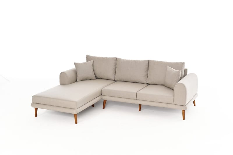 Khambalia 4-personers Sofa med Chaiselong - Creme - Møbler - Sofaer - Sofa med chaiselong