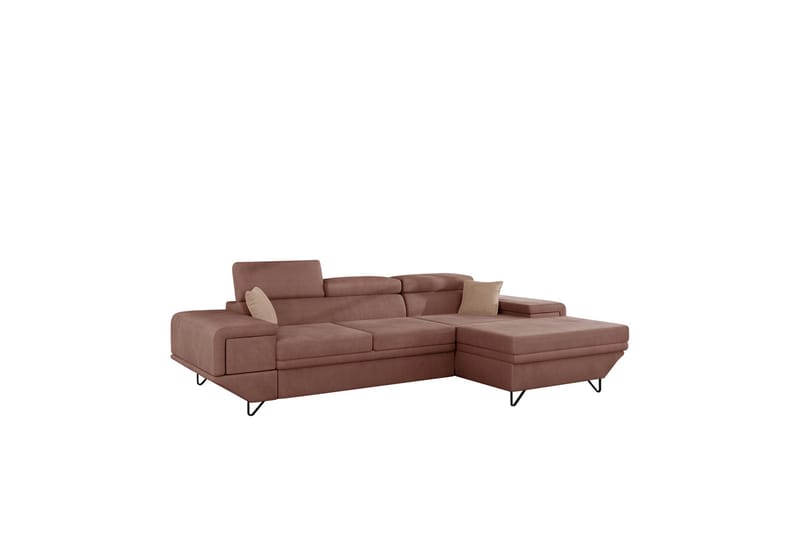 Kollekind Sofa med Divan 3-personers - Rosa - Møbler - Sofaer - Sofa med chaiselong