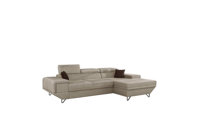 Kollekind Sofa med Divan 3-personers - Beige/Brun - Møbler - Sofaer - Sofa med chaiselong