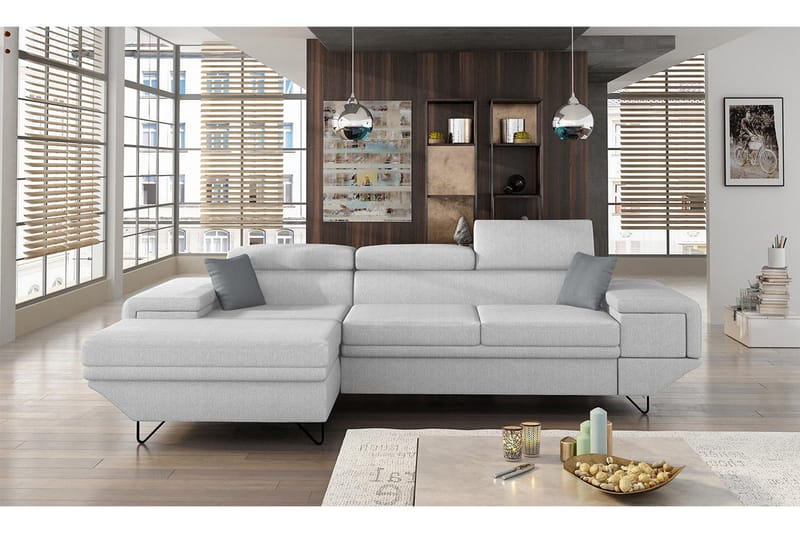 Kollekind Sofa med Divan 3-personers - Lys grå/Grå - Møbler - Sofaer - Sofa med chaiselong