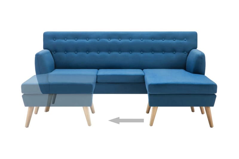 L-Formet Sofa I Stofbeklædning 171,5 X 138 X 81,5 Cm Blå - Blå - Møbler - Sofaer - Sofa med chaiselong