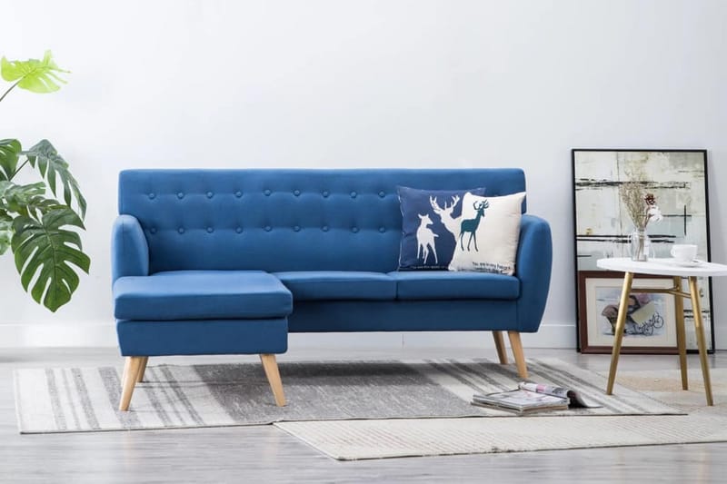 L-Formet Sofa I Stofbeklædning 171,5 X 138 X 81,5 Cm Blå - Blå - Møbler - Sofaer - Sofa med chaiselong