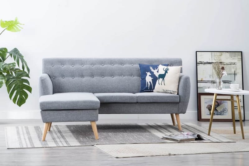 L-Formet Sofa I Stofbeklædning 171,5 X 138 X 81,5 Cm Lysegrå - Grå - Møbler - Sofaer - Sofa med chaiselong