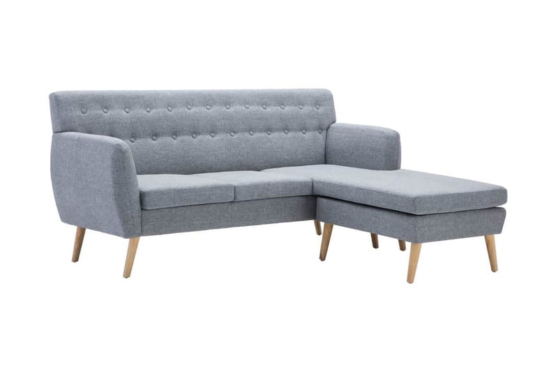 L-Formet Sofa I Stofbeklædning 171,5 X 138 X 81,5 Cm Lysegrå - Grå - Møbler - Sofaer - Sofa med chaiselong