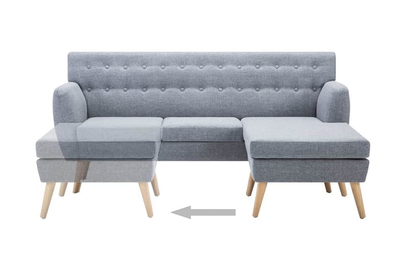 L-Formet Sofa I Stofbeklædning 171,5 X 138 X 81,5 Cm Lysegrå - Grå - Møbler - Sofaer - Sofa med chaiselong