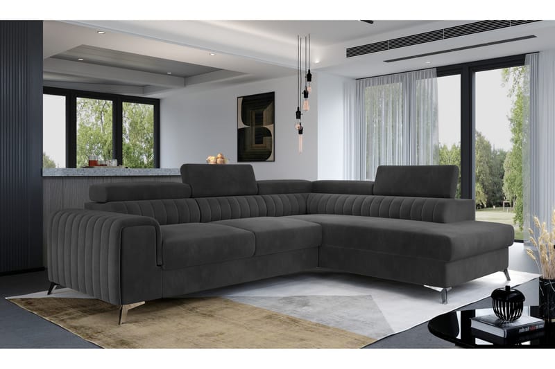 Laurece Chaiselongsofa Højre - Mørkegrå - Møbler - Sofaer - Sofa med chaiselong