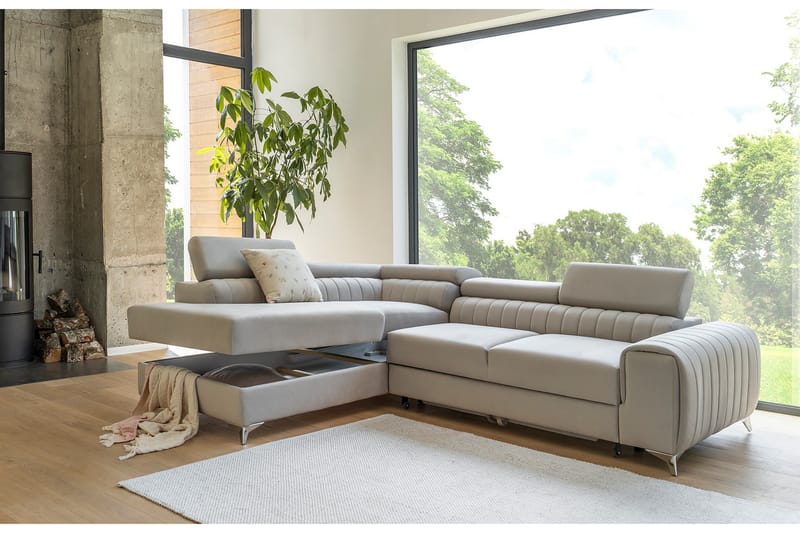 Laurece Chaiselongsofa Venstre - Beige - Møbler - Sofaer - Sofa med chaiselong