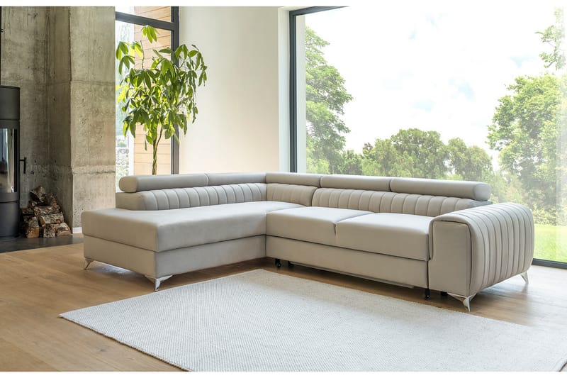 Laurece Chaiselongsofa Venstre - Beige - Møbler - Sofaer - Sofa med chaiselong