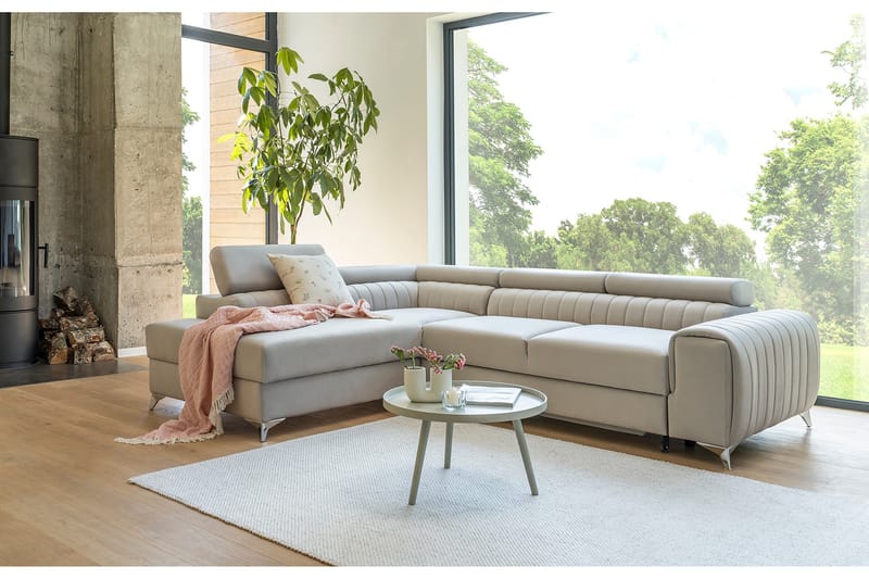 Laurece Chaiselongsofa Venstre - Beige - Møbler - Sofaer - Sofa med chaiselong